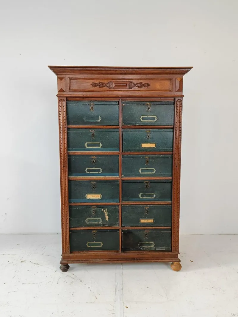 Pamono Blue Filing Cabinet in Oak> Cabinets & Wardrobes