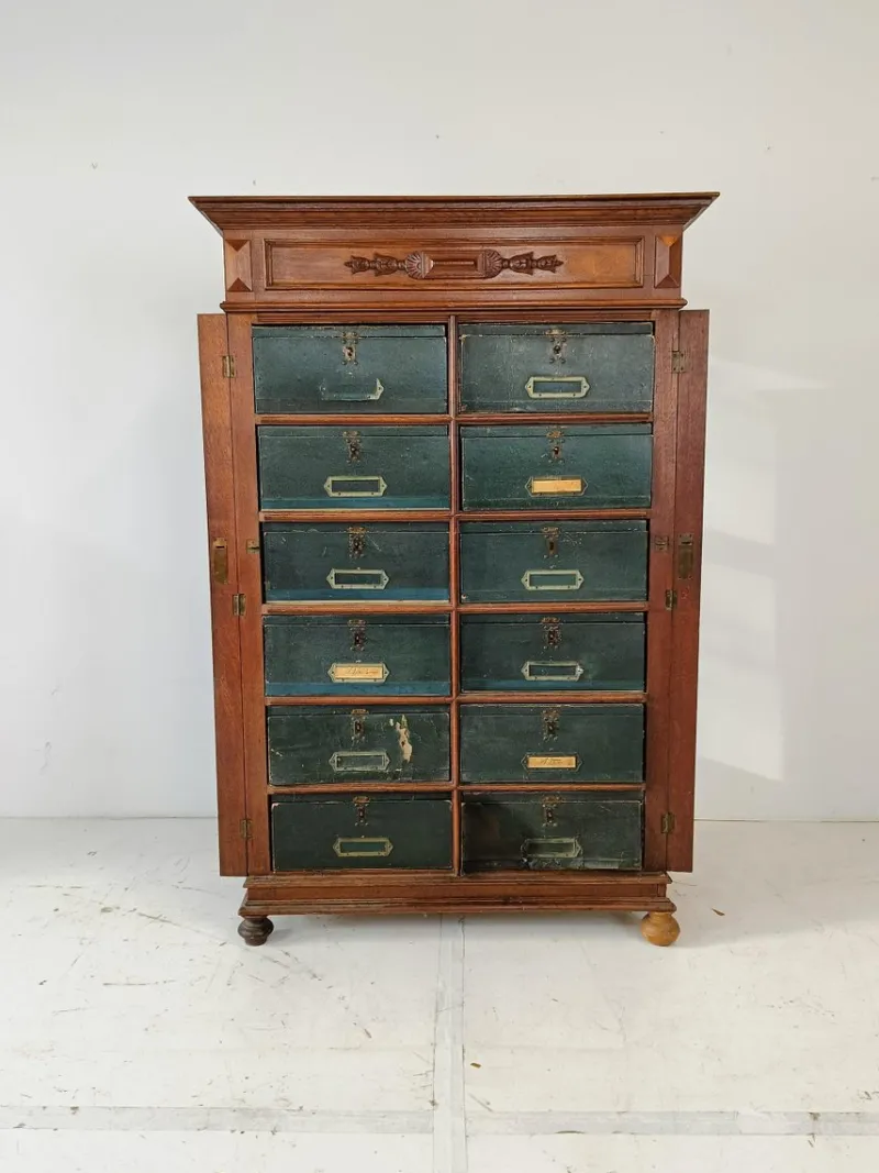 Pamono Blue Filing Cabinet in Oak> Cabinets & Wardrobes