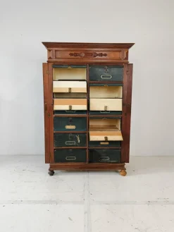 Pamono Blue Filing Cabinet in Oak><noscript><img width=
