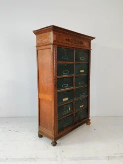 Pamono Blue Filing Cabinet in Oak><noscript><img width=