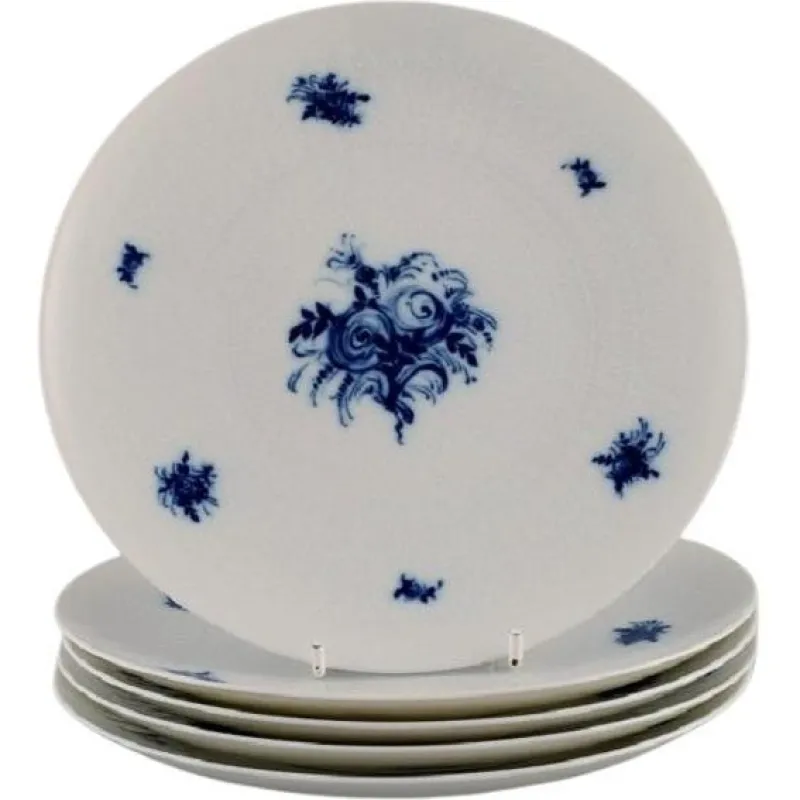 Pamono Blue Flower Porcelain Plates by Bjørn Wiinblad for Rosenthal, 1960s, Set of 5> Serving Dishes