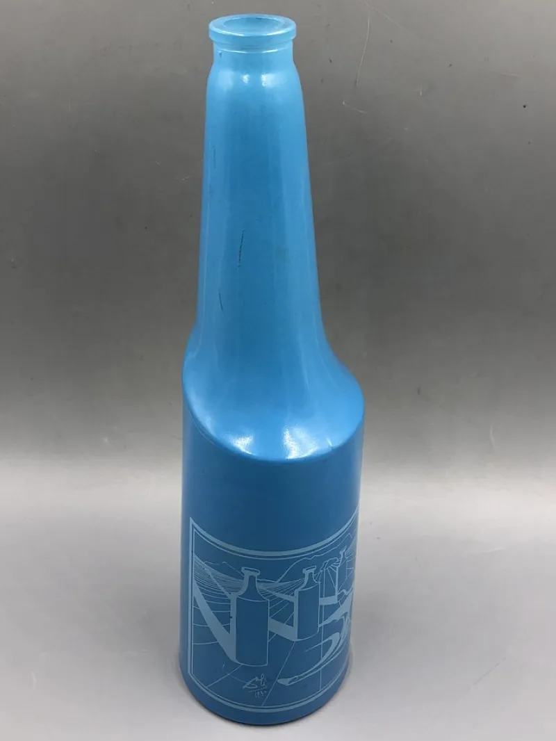 Pamono Blue Glass Bottle No 2 by Salvador Dali for Rosso Antico, Italy, 1970s> Bottles, Carafes & Jugs