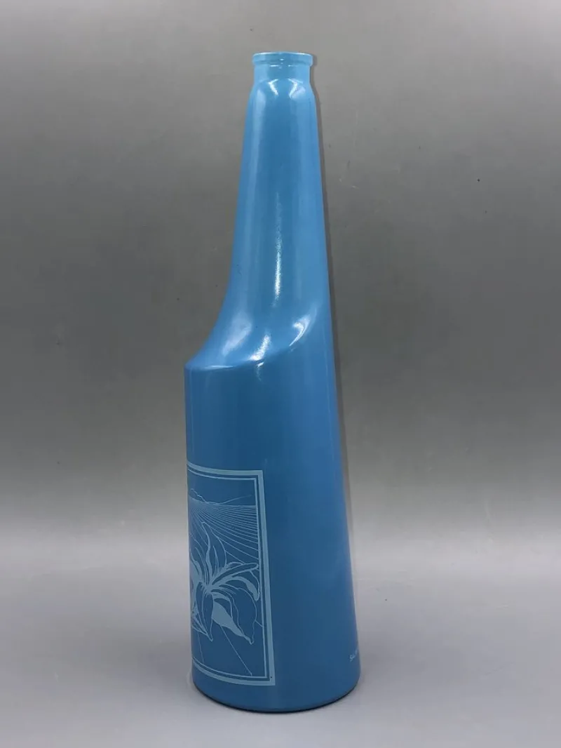 Pamono Blue Glass Bottle No 2 by Salvador Dali for Rosso Antico, Italy, 1970s> Bottles, Carafes & Jugs