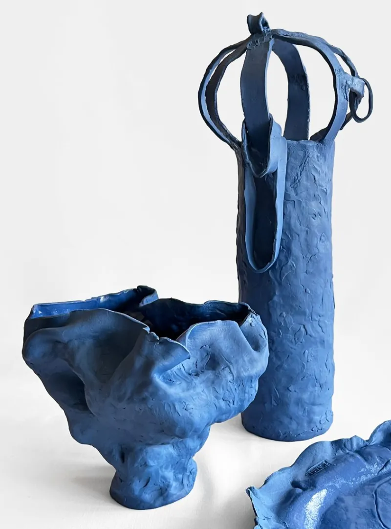 Pamono Blue Line Collection #23 Vase in Porcelain by Anna Demidova