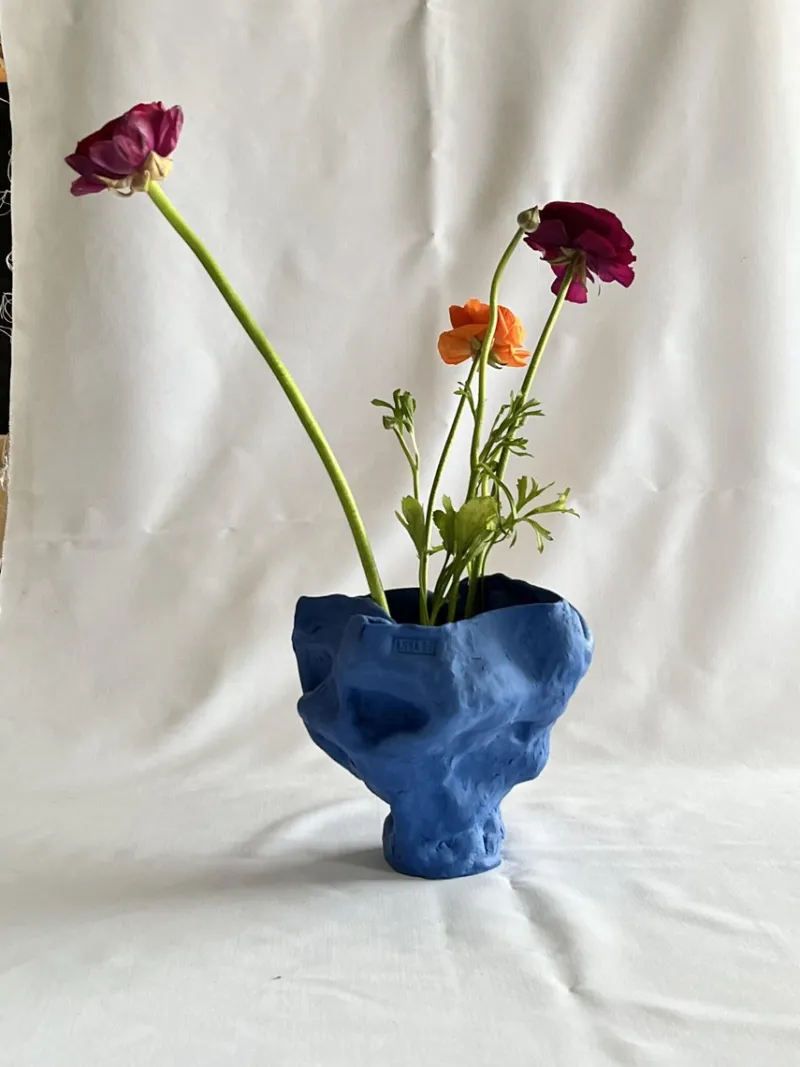 Pamono Blue Line Collection #23 Vase in Porcelain by Anna Demidova