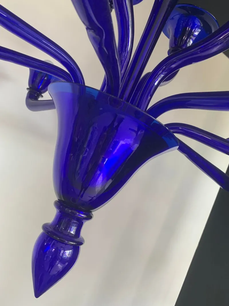 Pamono Blue Murano Glass Chandelier from Simoeng> Ceiling Lights