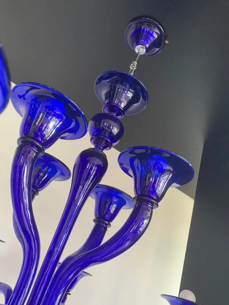 Pamono Blue Murano Glass Chandelier from Simoeng> Ceiling Lights