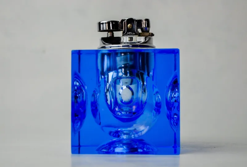 Pamono Blue Murano Glass Lighter attributed to Antonio Imperatore, Italy, 1970s> Dinnerware Accessories