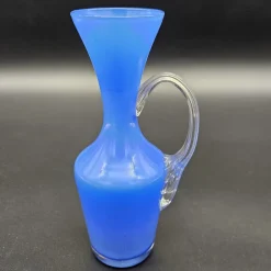Pamono Blue Murano Glass Vase with Handles, 1950s><noscript><img width=