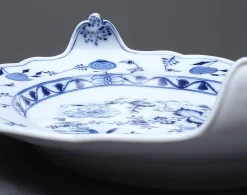 Pamono Blue Onion Porcelain Platter by Carl Teichert for Meissen, 1880s><noscript><img width=