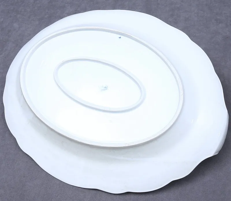 Pamono Blue Onion Porcelain Platter by Carl Teichert for Meissen, 1880s> Serving Dishes