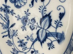 Pamono Blue Onion Porcelain Platter by Carl Teichert for Meissen, 1880s><noscript><img width=