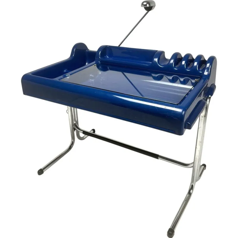 Outlet Pamono Blue Plastic Orix Desk by Parigi and Prina for Molteni, Italy, 1970s