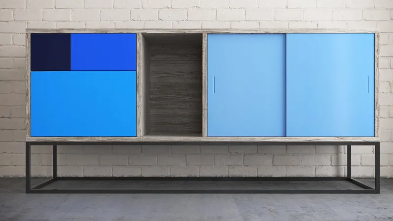 Sale Pamono Blue Real Sideboard by Studio Deusdara