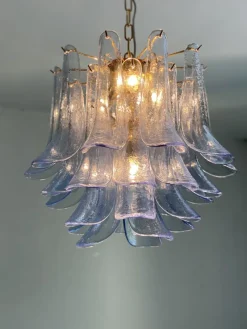 Pamono Blue Selle Murano Glass Chandelier by Simoeng