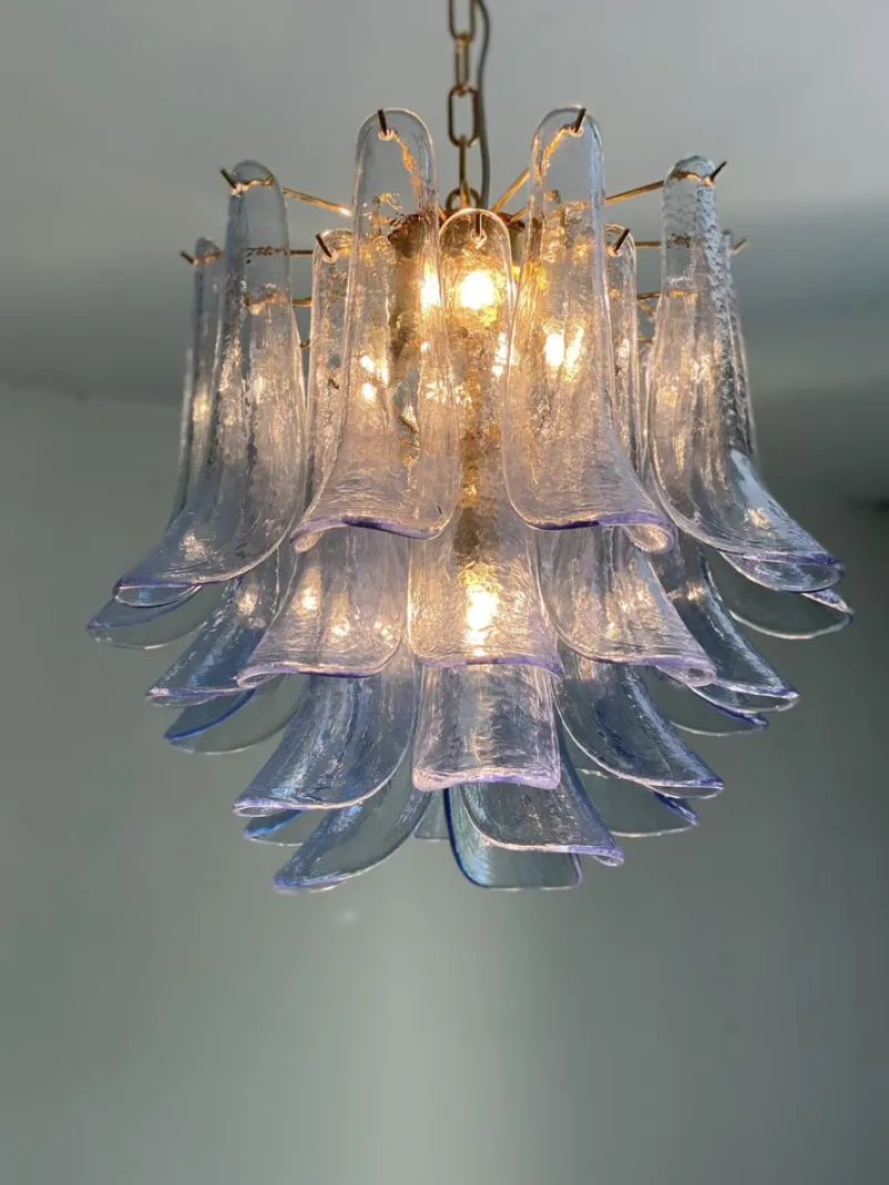 Pamono Blue Selle Murano Glass Chandelier by Simoeng