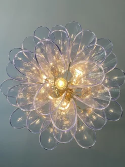 Pamono Blue Selle Murano Glass Chandelier by Simoeng