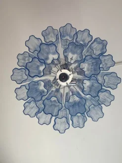 Pamono Blue Tronchi Murano Glass Chandelier in Venini Style by Simoeng><noscript><img width=