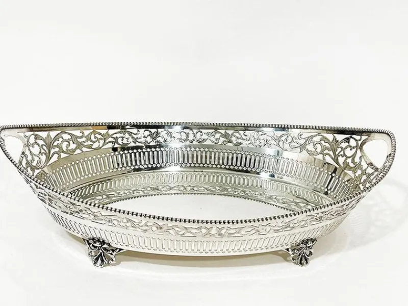 Sale Pamono Boat-Shaped Silver Bread Basket from N.S. Gotlieb