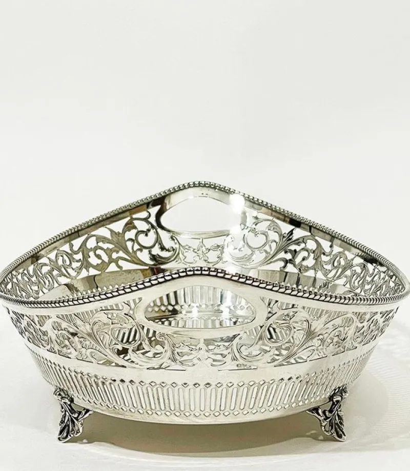 Sale Pamono Boat-Shaped Silver Bread Basket from N.S. Gotlieb