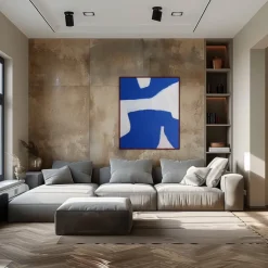 Pamono Bodasca, Blue Abstract Composition, 2025, Acrylic on Canvas> Abstraction