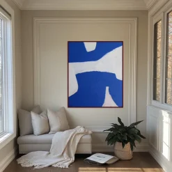 Pamono Bodasca, Blue Abstract Composition, 2025, Acrylic on Canvas><noscript><img width=