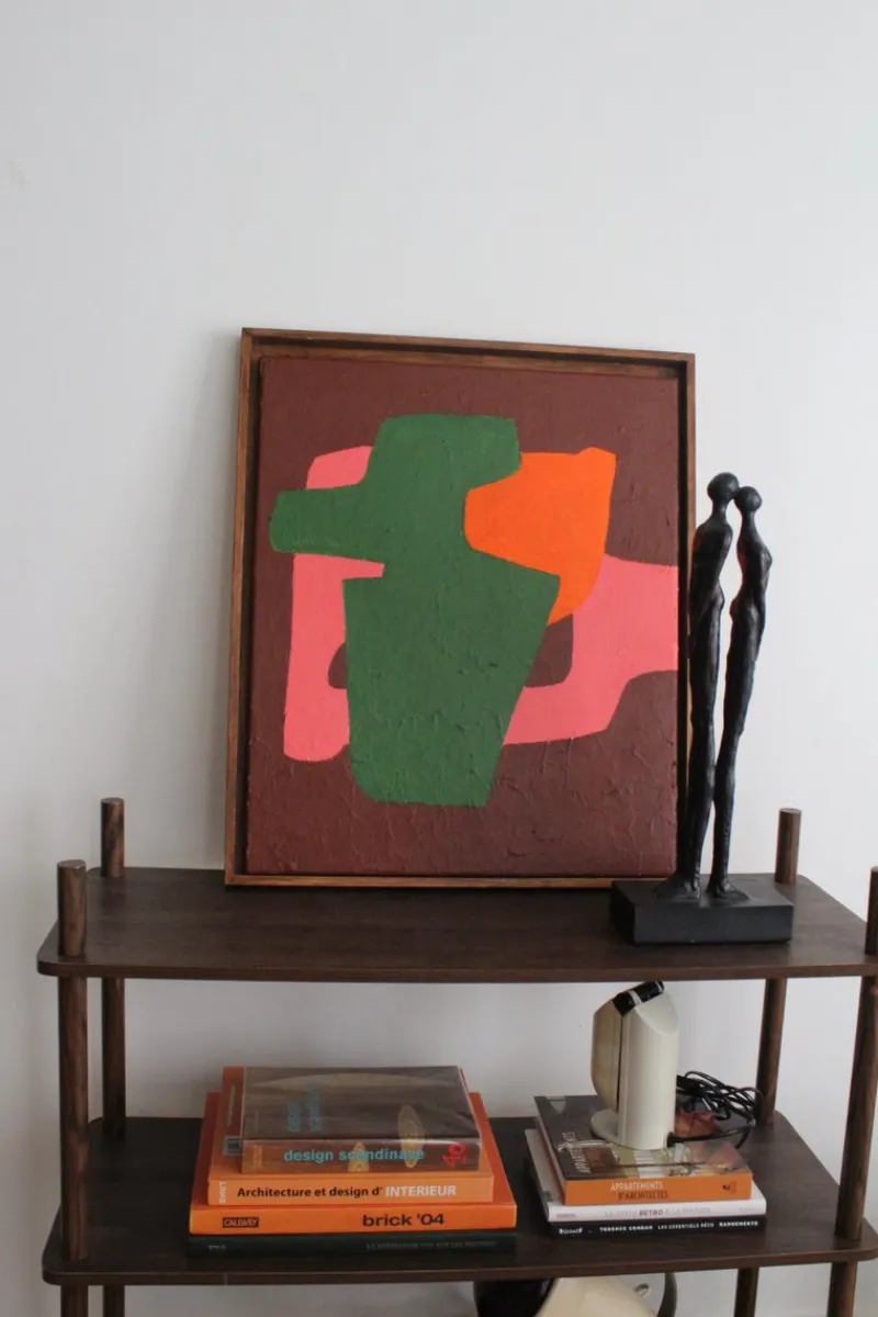 Online Pamono Bodasca, Brick Abstract Composition, Acrylic on Stretched Canvas, 2025