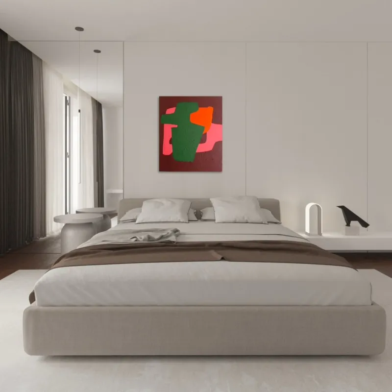 Online Pamono Bodasca, Brick Abstract Composition, Acrylic on Stretched Canvas, 2025