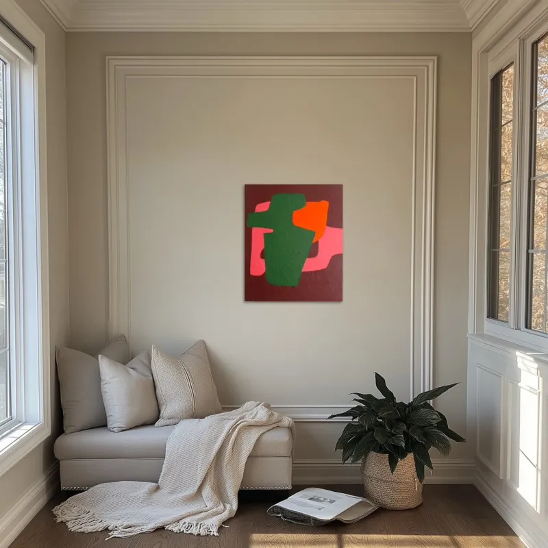 Online Pamono Bodasca, Brick Abstract Composition, Acrylic on Stretched Canvas, 2025