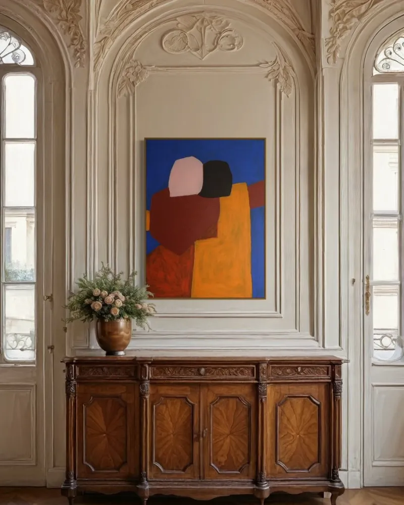 Pamono Bodasca, Figurative Blue Composition, 2025, Acrylic on Canvas> Abstraction