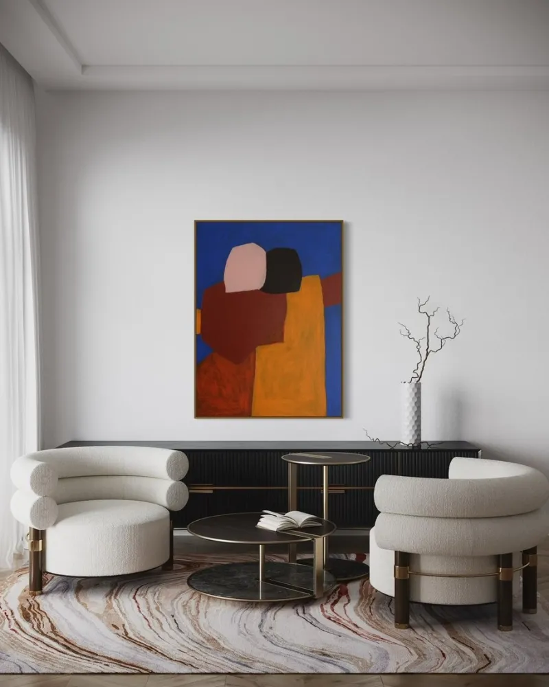 Pamono Bodasca, Figurative Blue Composition, 2025, Acrylic on Canvas> Abstraction