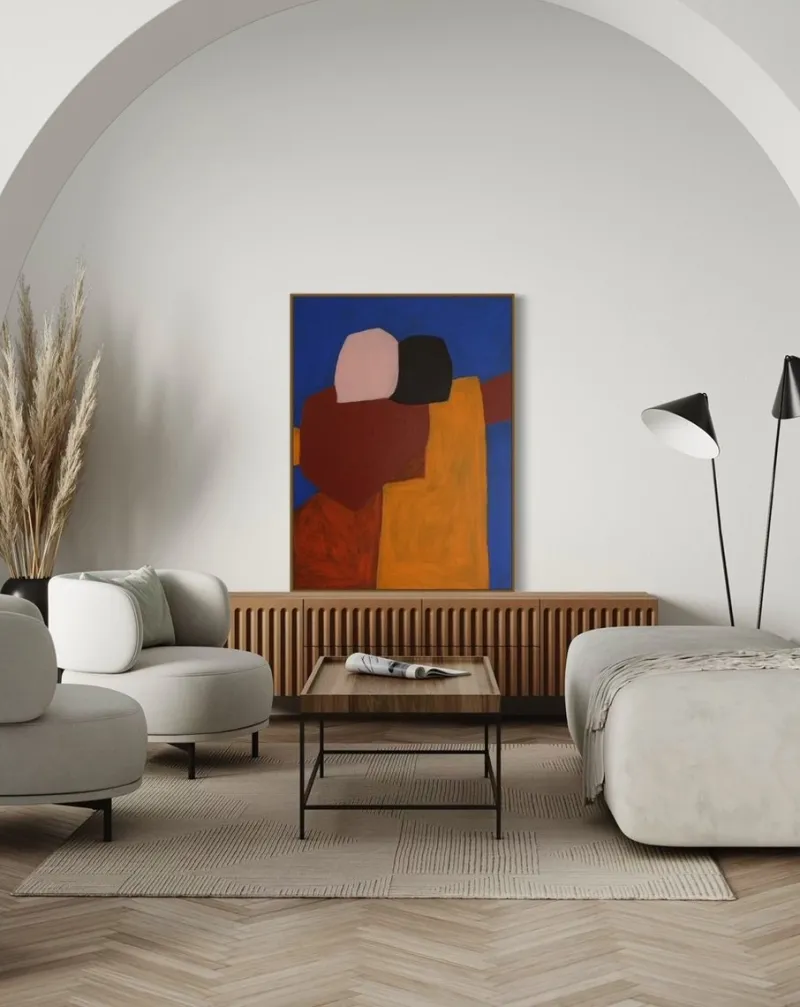 Pamono Bodasca, Figurative Blue Composition, 2025, Acrylic on Canvas> Abstraction