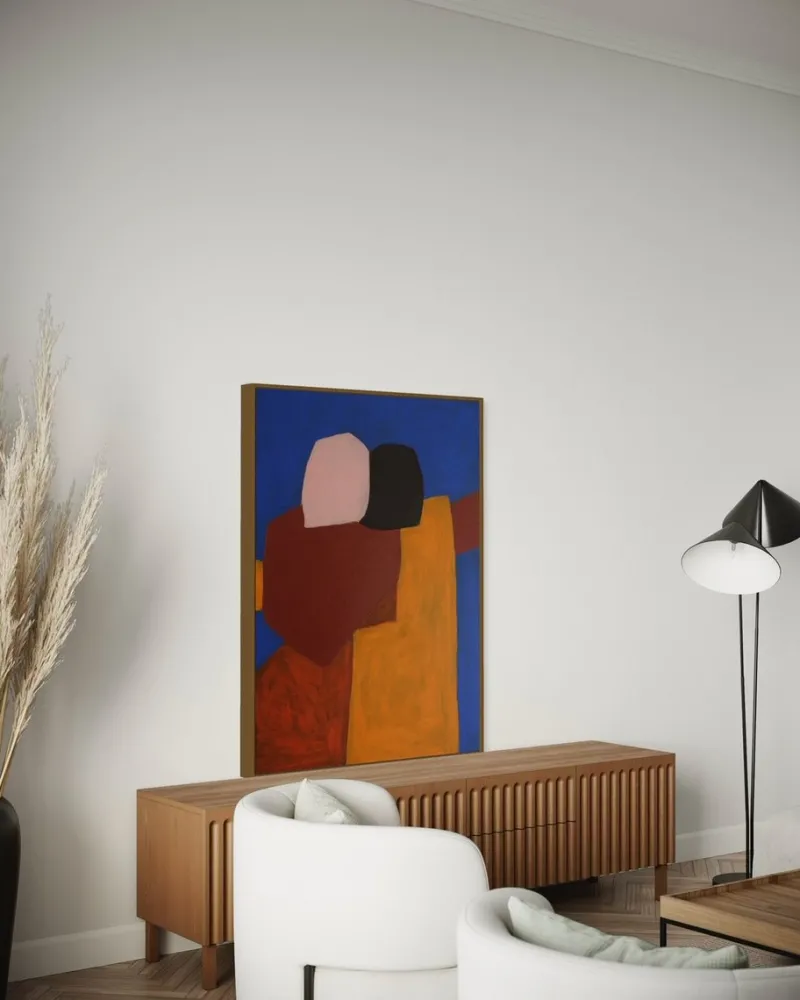Pamono Bodasca, Figurative Blue Composition, 2025, Acrylic on Canvas> Abstraction