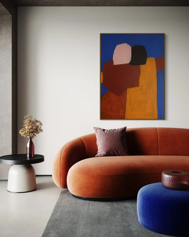 Pamono Bodasca, Figurative Blue Composition, 2025, Acrylic on Canvas> Abstraction