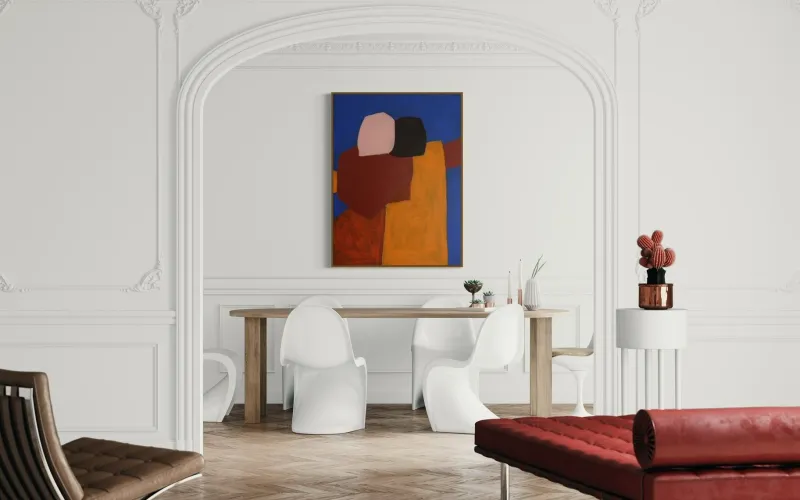 Pamono Bodasca, Figurative Blue Composition, 2025, Acrylic on Canvas> Abstraction
