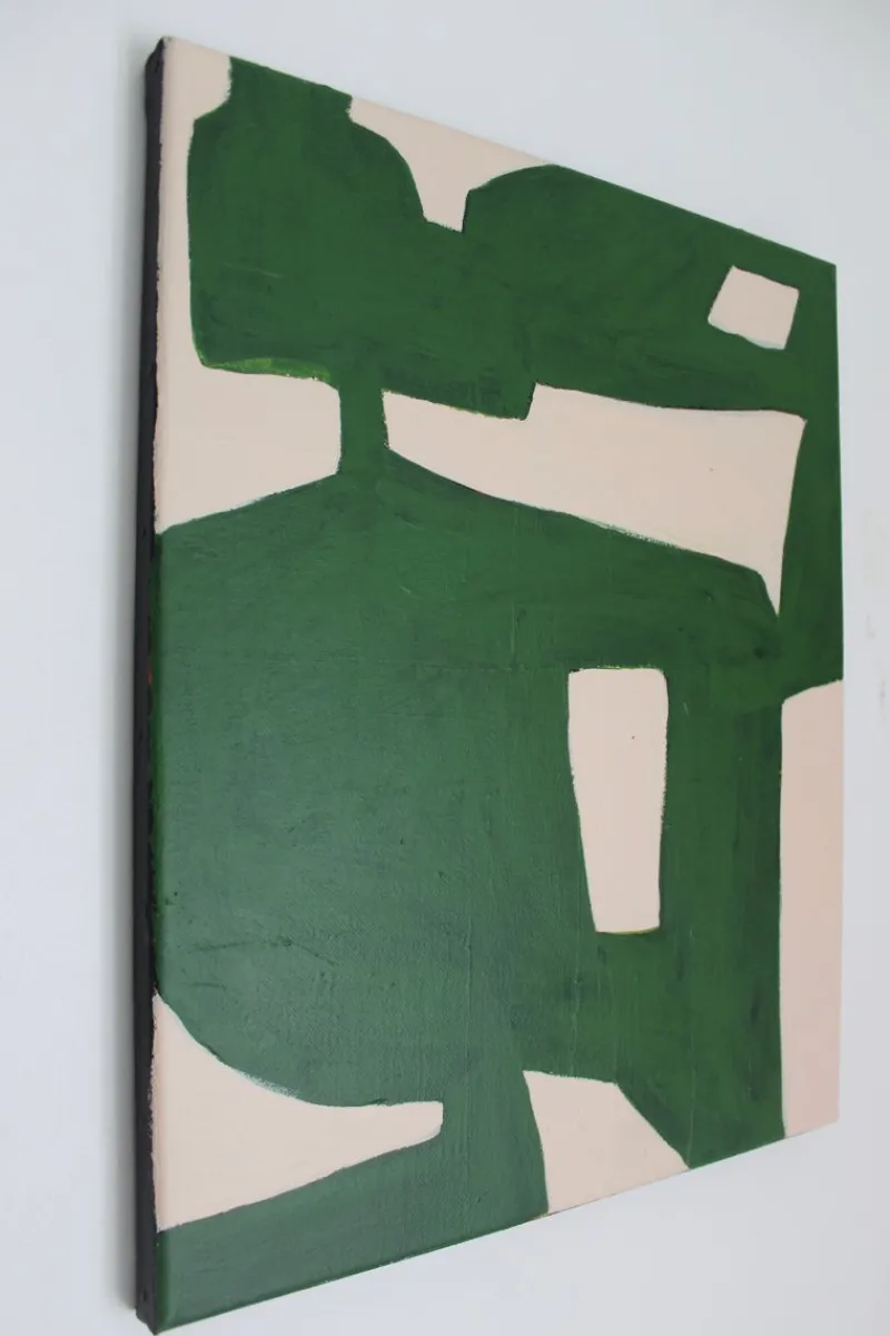 Discount Pamono Bodasca, Minimalist Green Organic, 2025, Acrylic on Canvas