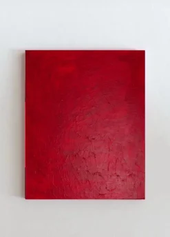 Pamono Bodasca, Minimalist Textured Red, 2025, Acrylic on Canvas> Abstraction