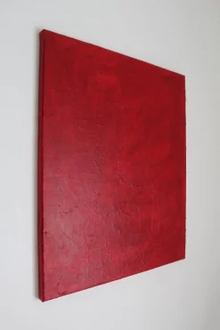 Pamono Bodasca, Minimalist Textured Red, 2025, Acrylic on Canvas><noscript><img width=
