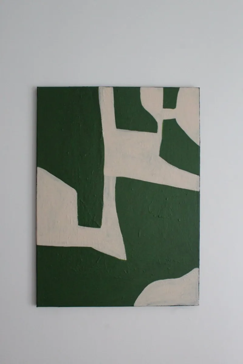 Pamono Bodasca, Organic Green Abstract 3, Acrylic on Canvas, 2025