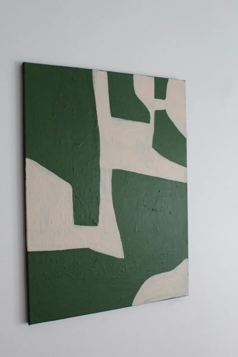 Pamono Bodasca, Organic Green Abstract 3, Acrylic on Canvas, 2025