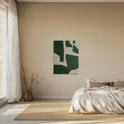 Pamono Bodasca, Organic Green Abstract 3, Acrylic on Canvas, 2025