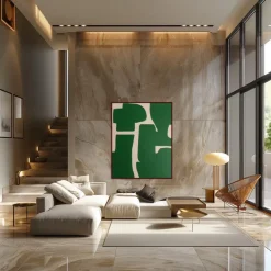 New Pamono Bodasca, Organic Green Abstract Composition, 2025, Acrylic on Canvas