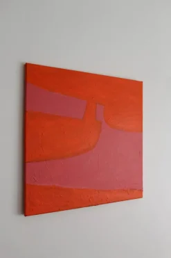 Pamono Bodasca, Pink-Orange, Acrylic on Canvas, 2025><noscript><img width=