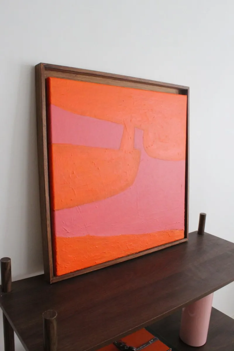Pamono Bodasca, Pink-Orange, Acrylic on Canvas, 2025> Abstraction|Painting