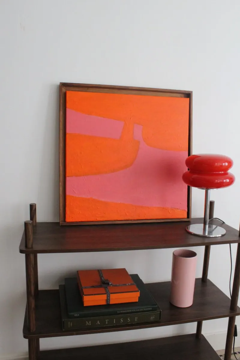 Pamono Bodasca, Pink-Orange, Acrylic on Canvas, 2025> Abstraction|Painting