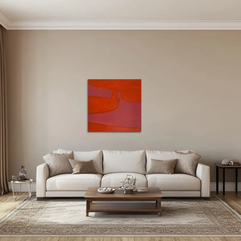 Pamono Bodasca, Pink-Orange, Acrylic on Canvas, 2025> Abstraction|Painting