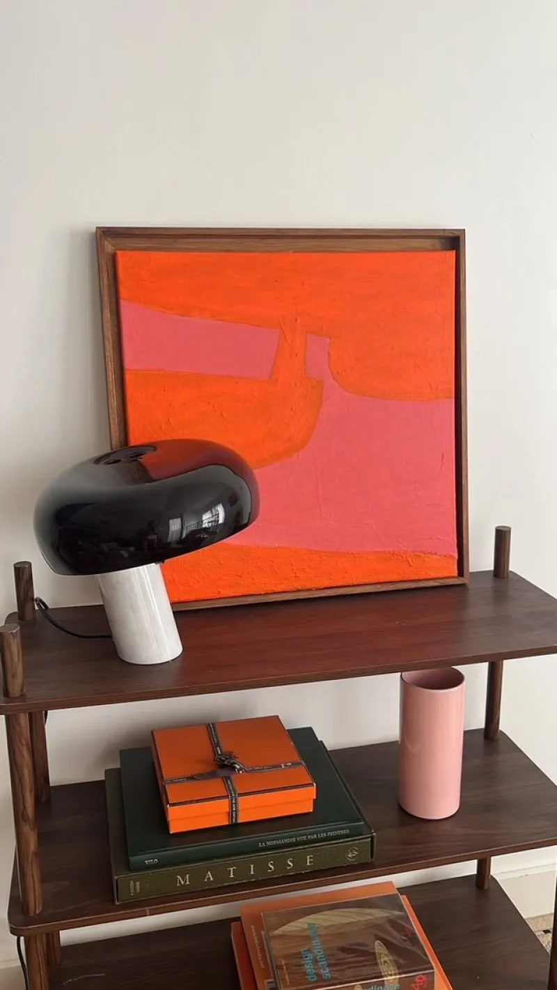 Pamono Bodasca, Pink-Orange, Acrylic on Canvas, 2025> Abstraction|Painting