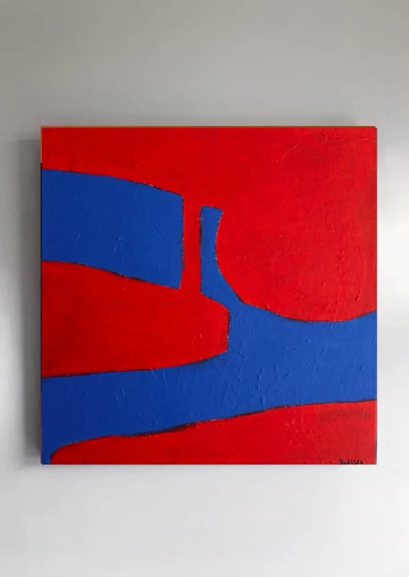 New Pamono Bodasca, Red Shape, 2025, Acrylic on Canvas