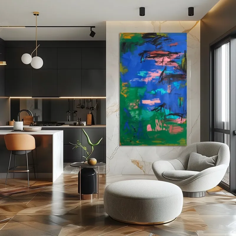 Pamono Bodasca, Summer Garden, Acrylic on Unstretched Canvas, 2025> Abstraction