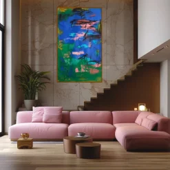 Pamono Bodasca, Summer Garden, Acrylic on Unstretched Canvas, 2025><noscript><img width=